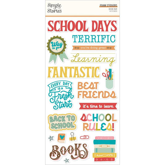 Simple Stories Foam Stickers- Book Fair