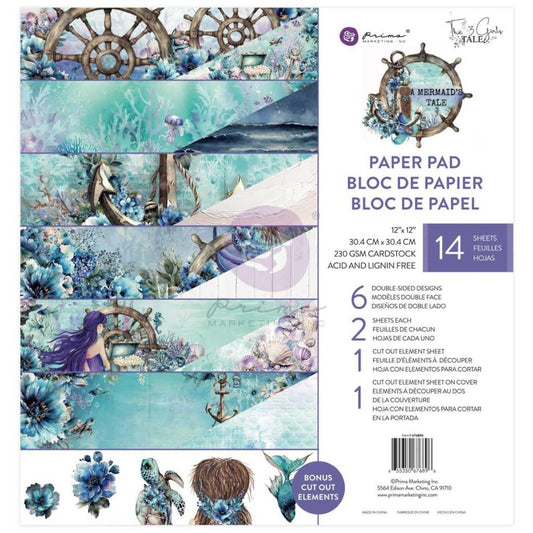 Prima Marketing 12x12 Double Sided Paper Pad - A Mermaids Tail