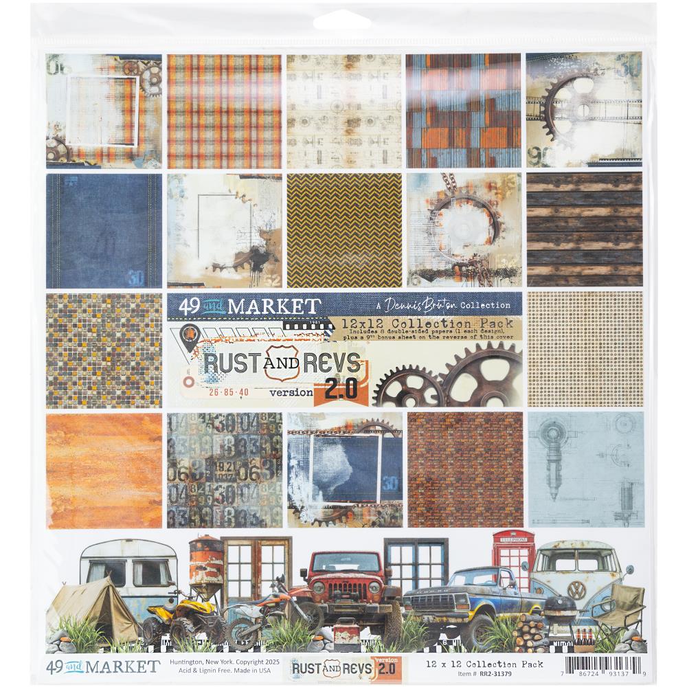 49 and Market 12x12 Double Sided Paper Pack - Rust and Revs 2.0