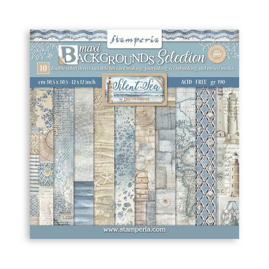 Stamperia 12x12 Double Sided Paper - Maxi Backgrounds Selection - Silent Sea