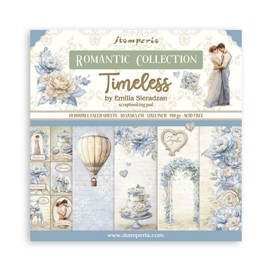 Stamperia 12x12 Double Sided Paper Pack - Romantic Collection- Timeless