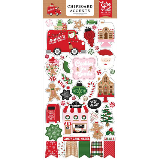 Echo Park Chipboard Accents- 6"x13"- Santa's Christmas Delivery