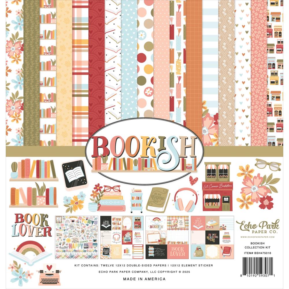 Echo Park 12x12 Double Sided Paper Pack - Bookish