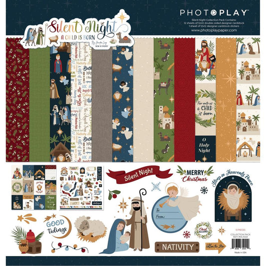 Photoplay 12x12 Double Sided Paper Pack - Silent Night A Child is Born
