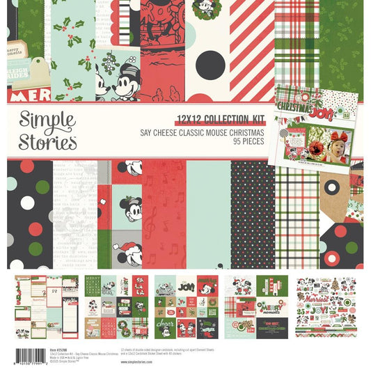 Simple Stories 12x12 Double Sided Paper Pack - Say Cheese Classic Mouse Christmas