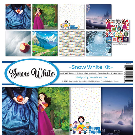 Reminisce 12x12 Double Sided Paper Pack - Snow White