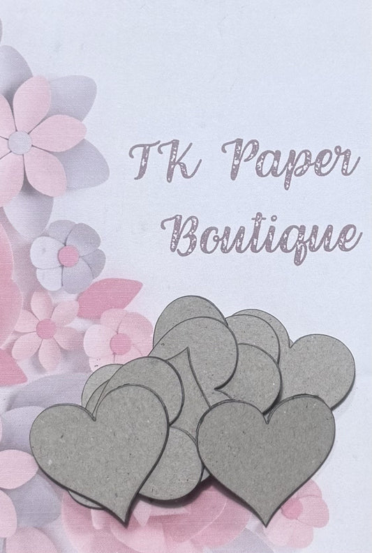 TK Paper Boutique Laser Chipboard - Hearts Pk 10