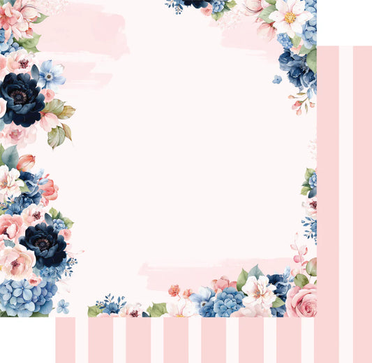 Uniquely Creative 12x12 Double Sided Paper - Indigo Bloom- Bluebell Paper