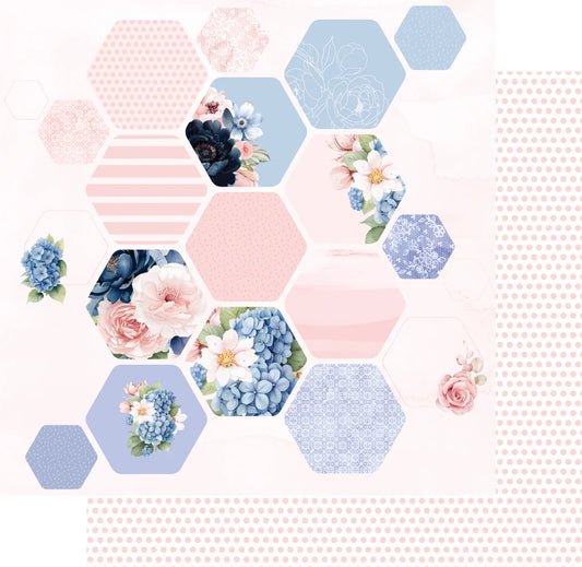 Uniquely Creative 12x12 Double Sided Paper- Indigo Bloom- Lyla