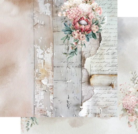 Uniquely Creative 12x12 Double Sided Paper- Paperbark Blooms- Written Home