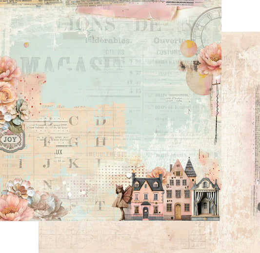 Uniquely Creative 12x12 Double Sided Paper- Dressed in Daydreams- Dream Street