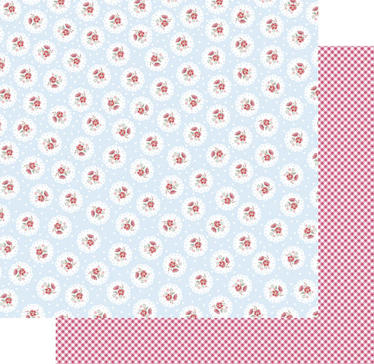 Uniquely Creative 12x12 Double Sided Paper- Patchwork Roses- Sew Pretty
