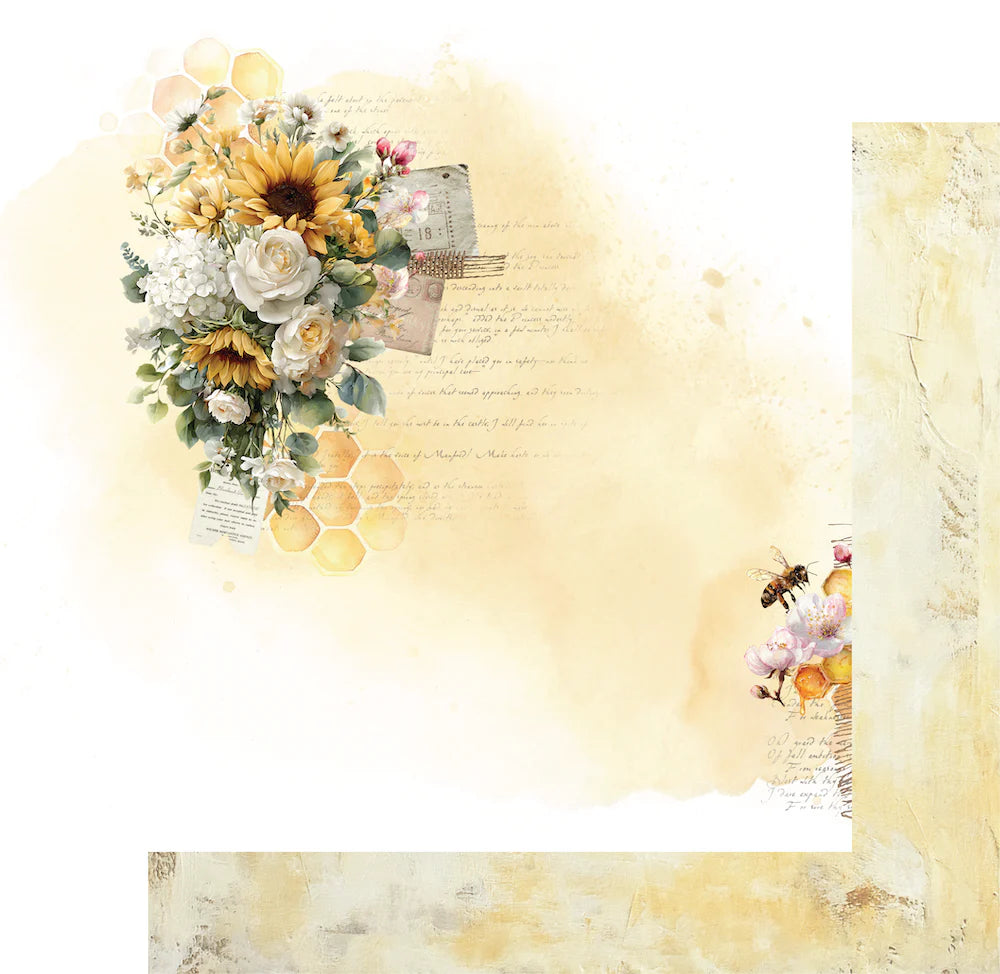 Uniquely Creative 12x12 Double Sided Paper - Sweet as Honey- Honeycomb