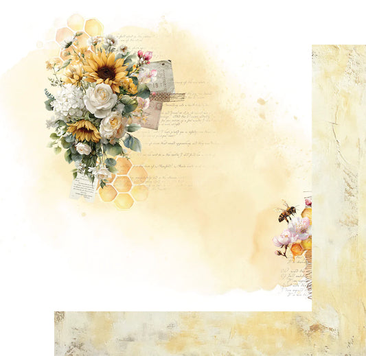 Uniquely Creative 12x12 Double Sided Paper - Sweet as Honey- Honeycomb