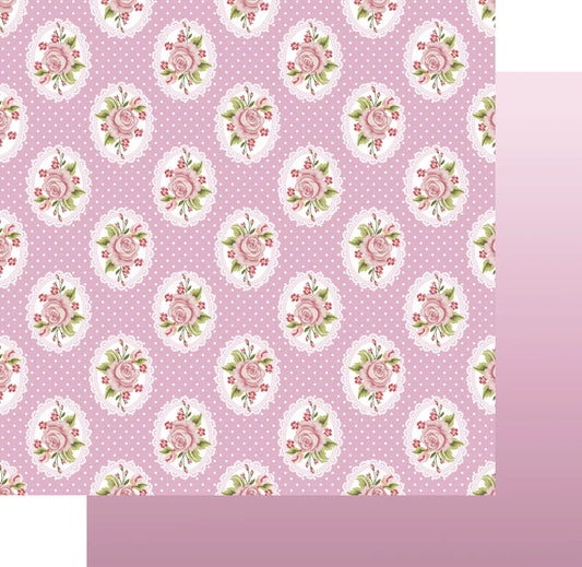 Uniquely Creative 12x12 Double Sided Paper- Patchwork Roses- On the Bias