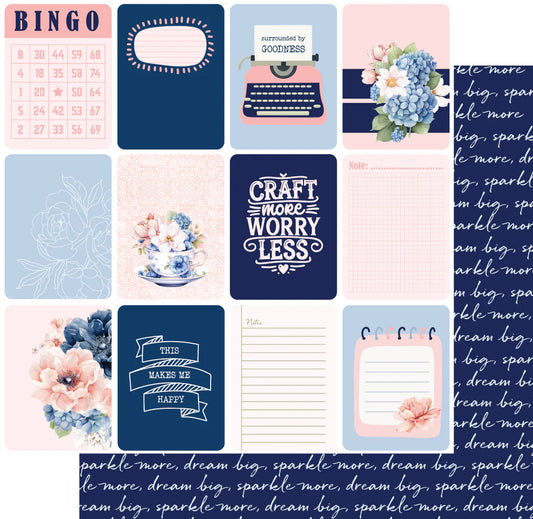Uniquely Creative 12x12 Double Sided Paper- Indigo Bloom- Lucia