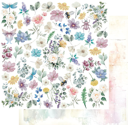 Uniquely Creative 12x12 Double Sided Paper Pack -Floral Archives- Pretty Pollinators