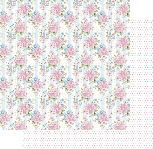 Uniquely Creative 12x12 Double Sided Paper- Patchwork Roses- Quilt Block