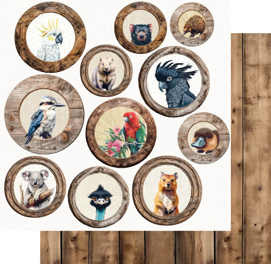 Uniquely Creative 12x12 Double Sided Paper- Echoes of the Outback- Timber & Trim