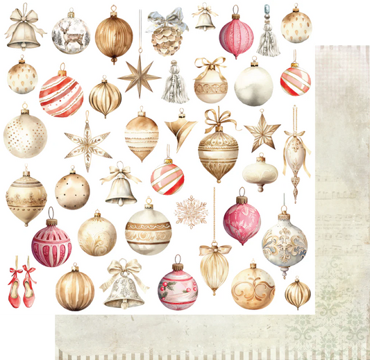 Uniquely Creative 12x12 Double Sided Paper- Home for Christmas- Vintage Baubles