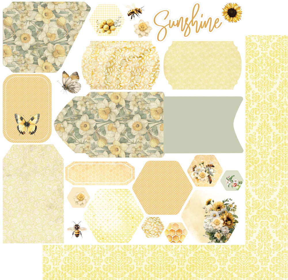Uniquely Creative 12x12 Double Sided Paper - Sweet as Honey- Picked Flowers