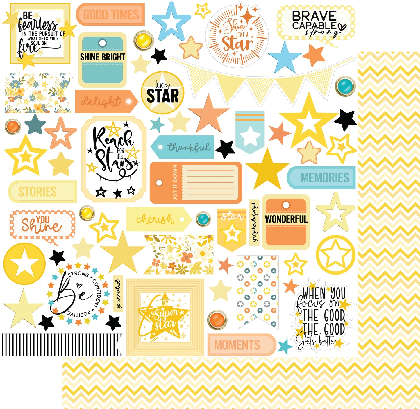 Uniquely Creative 12x12 Double Sided Paper - Written in the Stars- Superstar