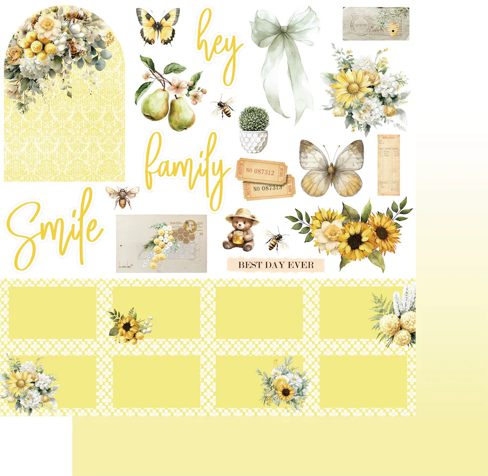 Uniquely Creative 12x12 Double Sided Paper - Sweet as Honey - The Sweet Life