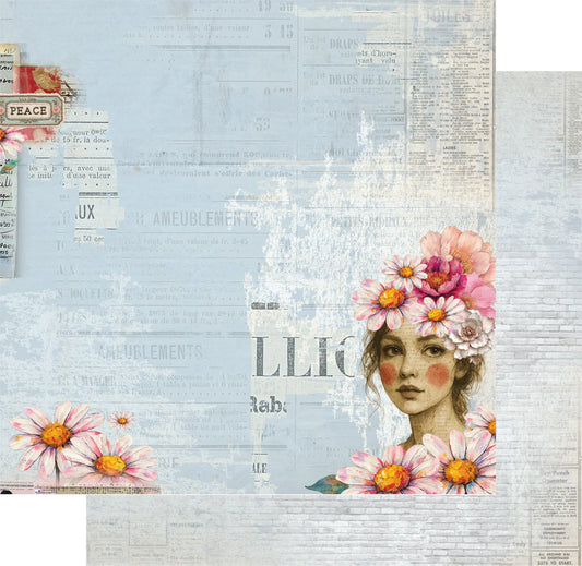 Uniquely Creative 12x12 Double Sided Paper - Dressed in Daydreams- Wild Daisy