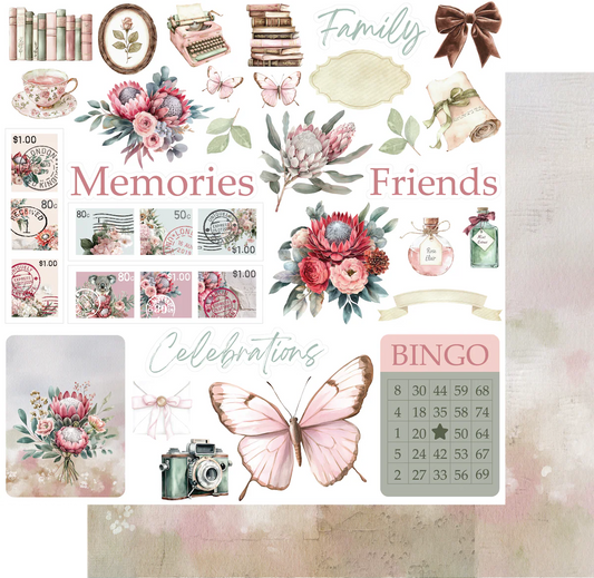 Uniquely Creative 12x12 Double Sided Paper- Paperbark Blooms- Open Dreams