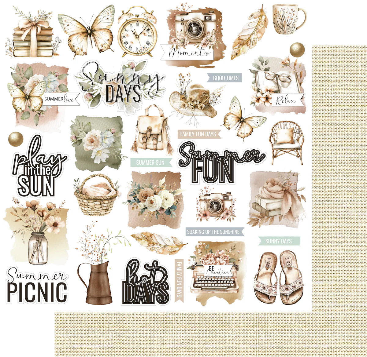 Uniquely Creative 12x12 Double Sided Paper - Bohemian Escape-Soak up the Sun