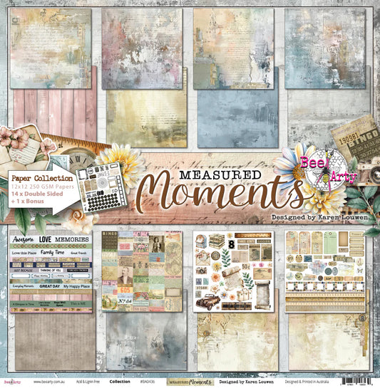 Bee Arty 12x12 Double Sided Paper Pack - Measured Moments