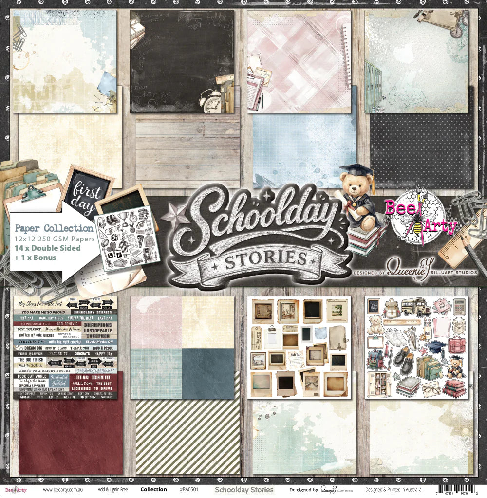 Bee Arty 12x12 Double Sided Paper Pack- Schoolday Stories