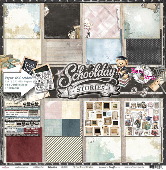 Bee Arty 12x12 Double Sided Paper Pack- Schoolday Stories