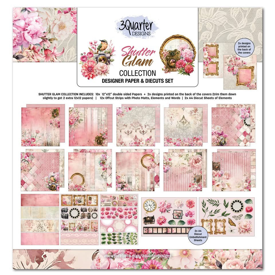 3Quarter Designs Designer Paper & Diecuts Set- Shutter Glam