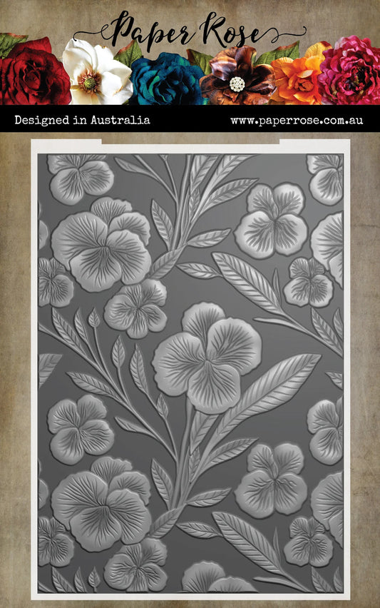 Paper Rose Studio 3D Embossing Folder- Perfect Pansies