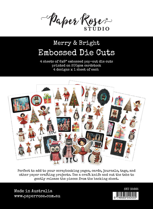 Paper Rose Studio Embossed Die Cuts - Merry & Bright