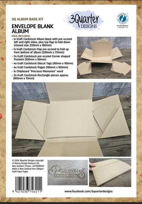 3Quarter Designs 3Q Album Base Kit- Envelope Blank Album