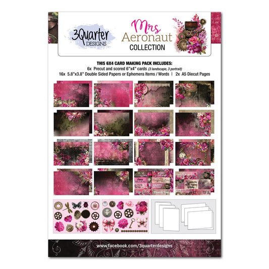 3Quarter Designs 6x4 Card Making Pack - Mrs Aeronaut
