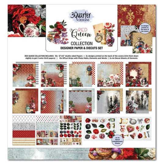 3Quarter Designs Designer Paper and Diecuts Set - Red Queen