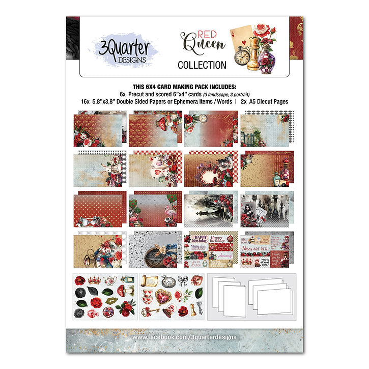 3Quarter Designs 6x4 Card Making Pack - Red Queen
