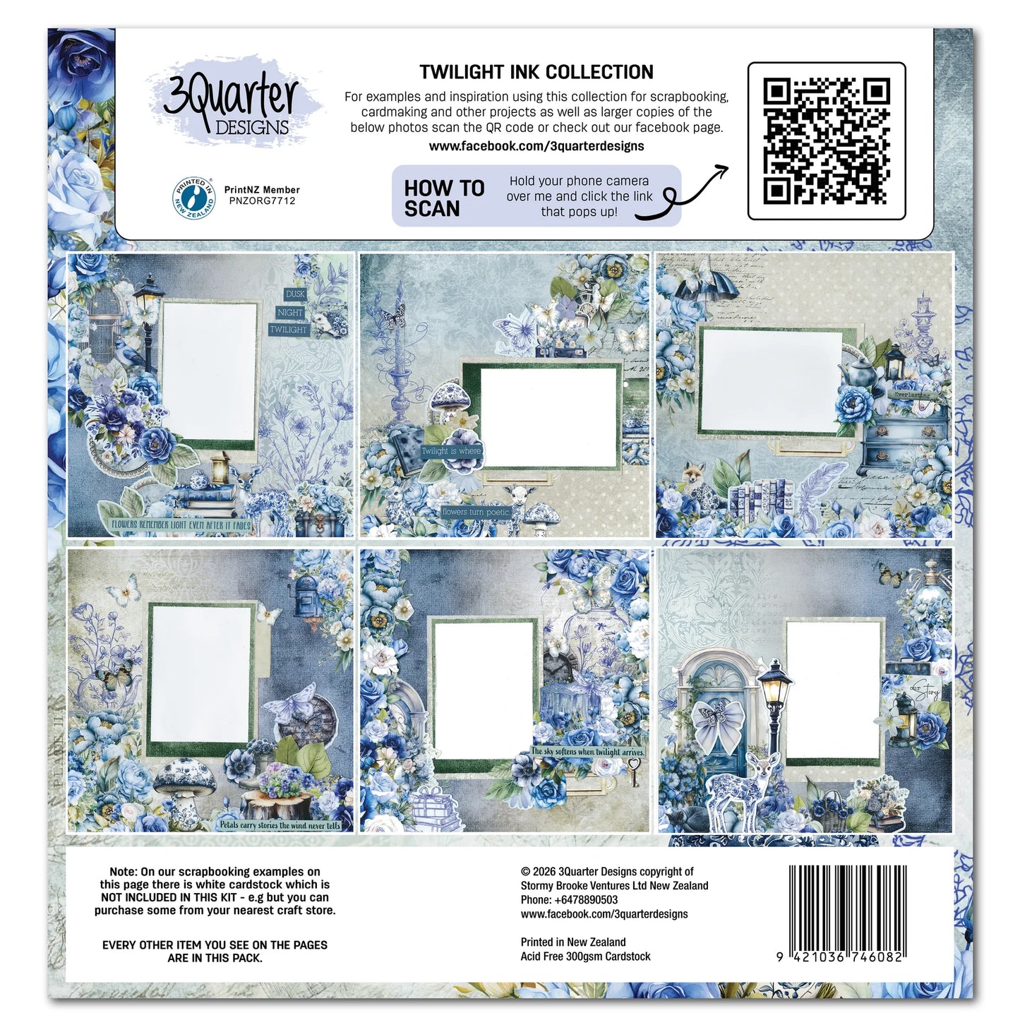 3Quarter Designs Designer Paper & Diecuts Set- Twilight Ink