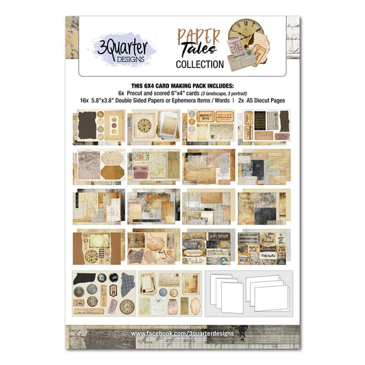 3Quarter Designs 6x4 Card Making Pack - Paper Tales