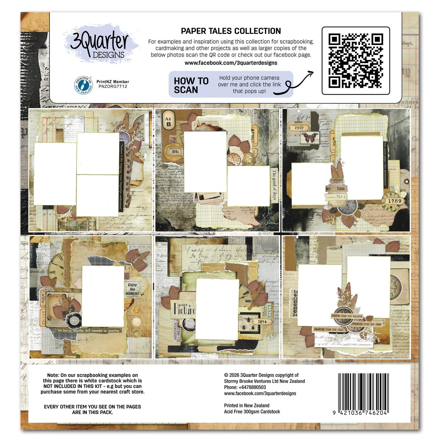 3Quarter Designs Designer Paper & Diecuts Set- Paper Tales
