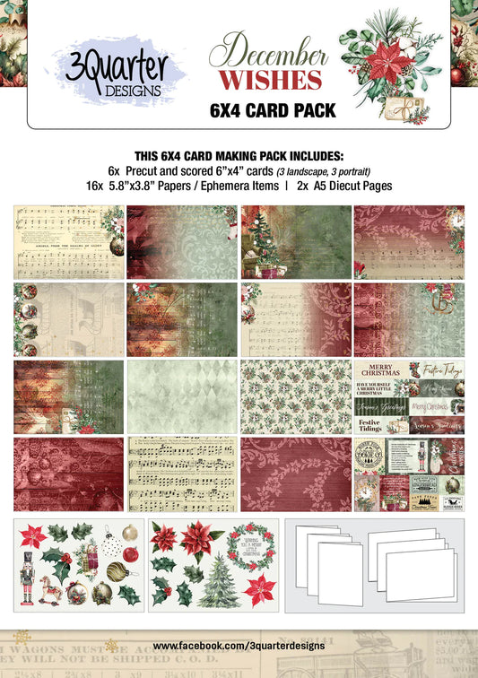 3Quarter Designs 6x4 Paper Pack - December Wishes