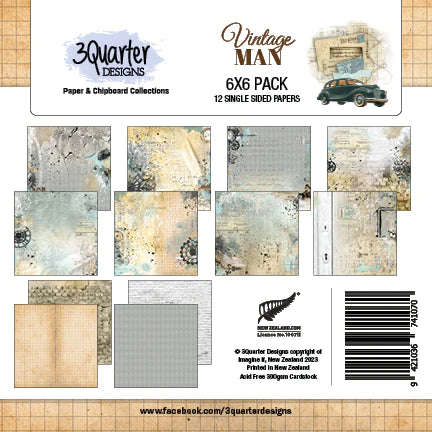 3Quarter Designs 6x6 Paper Pad - Vintage Man