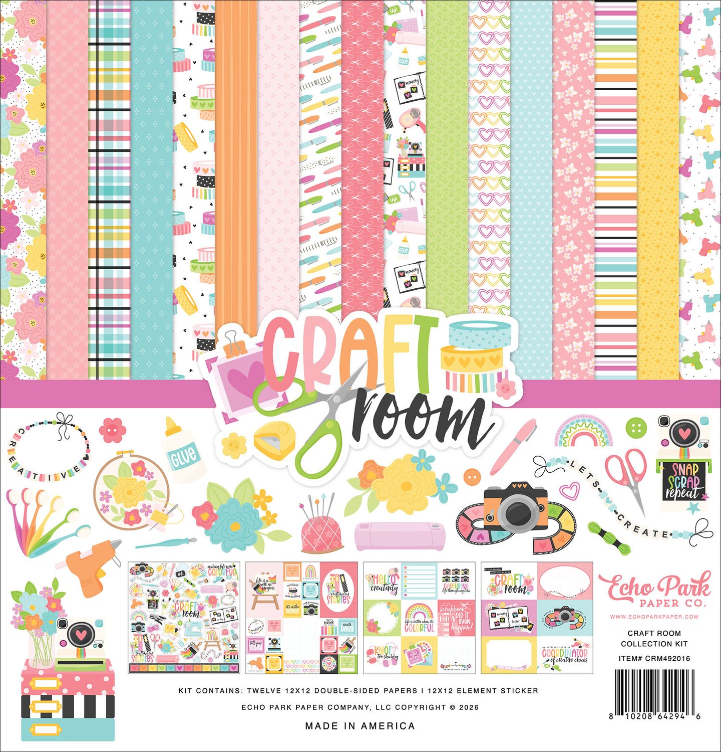 Echo Park 12x12 Double Sided Paper- Craft Room