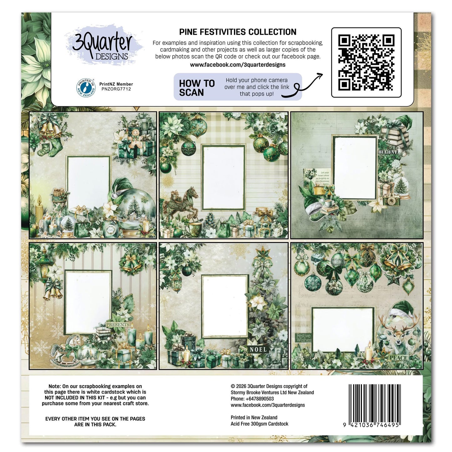 3Quarter Designs Designer Paper & Diecuts Set- Pine Festivities
