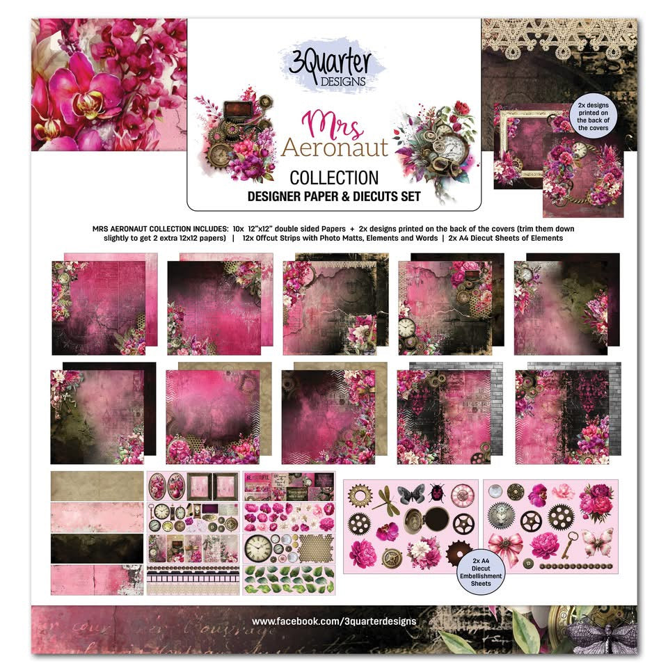 3Quarter Designs Designer Paper & Diecut Sets - Mrs Aeronaut