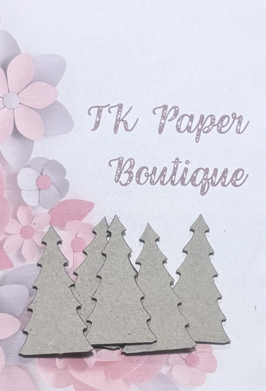 TK Paper Boutique Laser Chipboard - Christmas Trees Pk 5