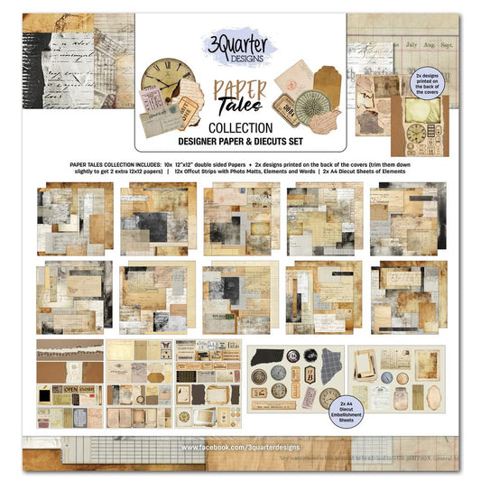 3Quarter Designs Designer Paper & Diecuts Set- Paper Tales
